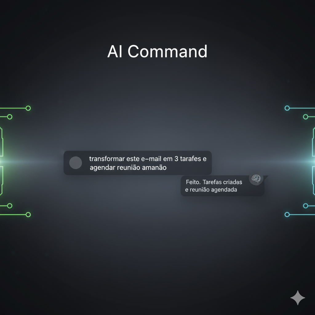 Interface mostrando a barra de comando da IA
